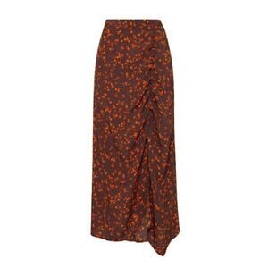 OVS Women´s Flare A Line Orange Floral Midi Boho Skirt Size EUR 42/ 11
